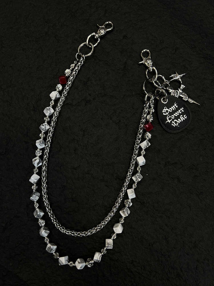 Niche Acrylic Cube Beaded Stainless Steel Phants Zipper Nocturna-Pro