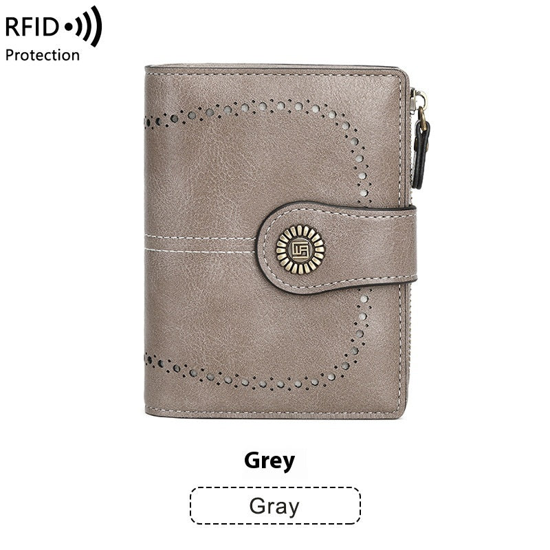 RFID Anti-theft Swiping Women's Wallet Multiple Card Slots Buckle Wallet Nocturna-Pro