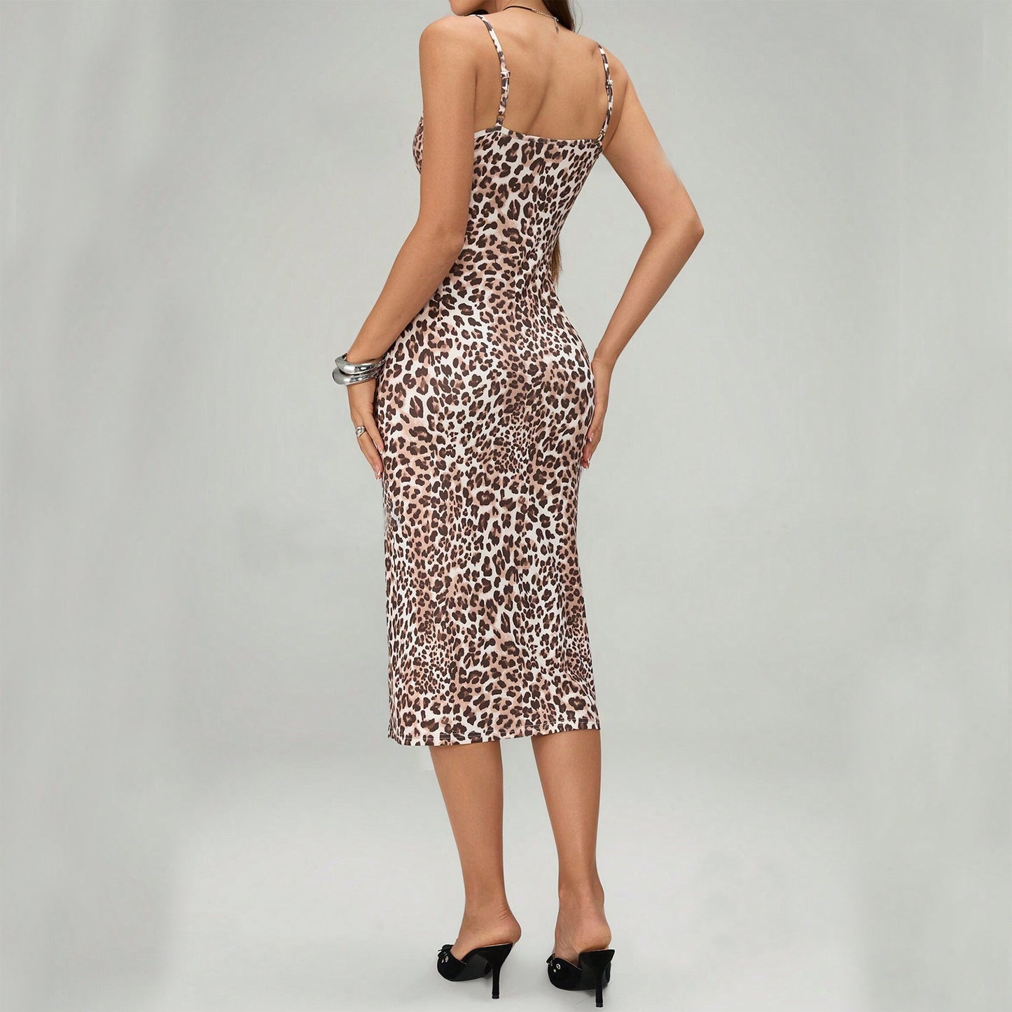 Summer Printed Suspender Split Dress Fashion Slim Lace-up Long Dresses For Women Clothing Nocturna-Pro