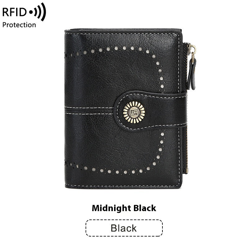 RFID Anti-theft Swiping Women's Wallet Multiple Card Slots Buckle Wallet Nocturna-Pro