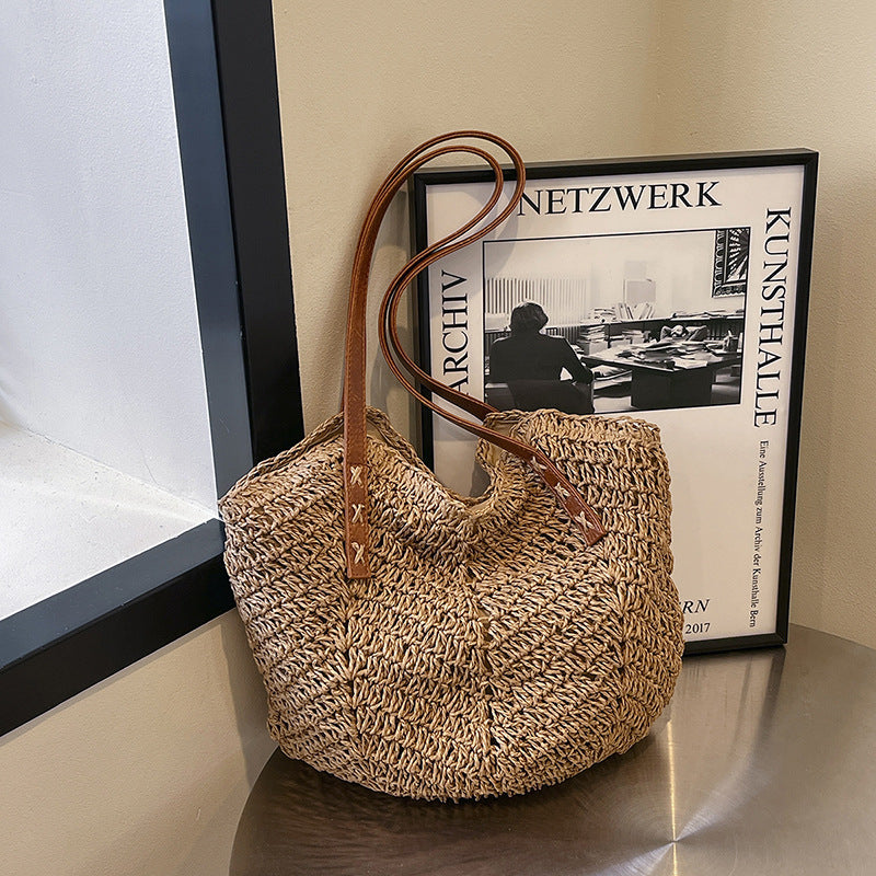 Straw Bag Holiday Shoulder Bag Fashion Woven Tote Bag Nocturna-Pro
