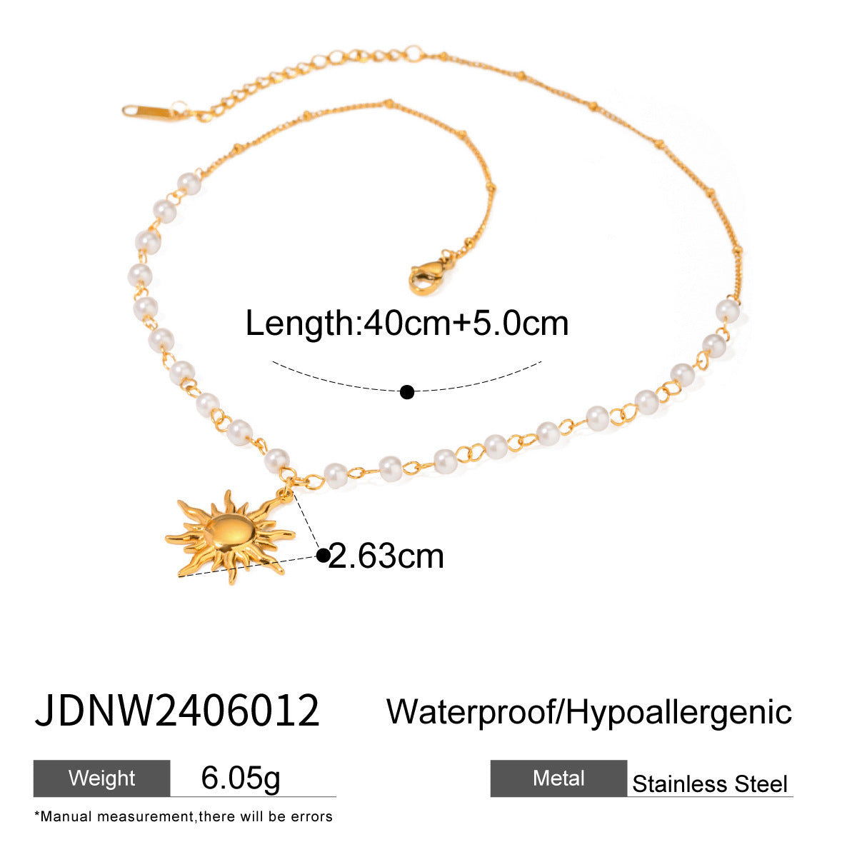 Stainless Steel Pearl Necklace High-grade Ins Fashion Jewelry Nocturna-Pro