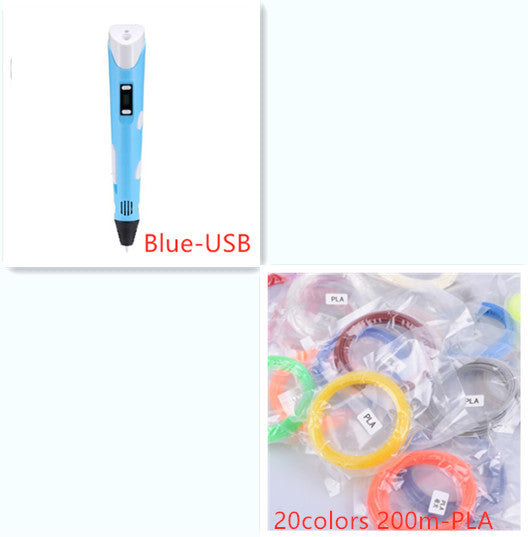 3D print pen 3D pen two generation graffiti 3D stereoscopic paintbrush children puzzle painting toys Nocturna-Pro