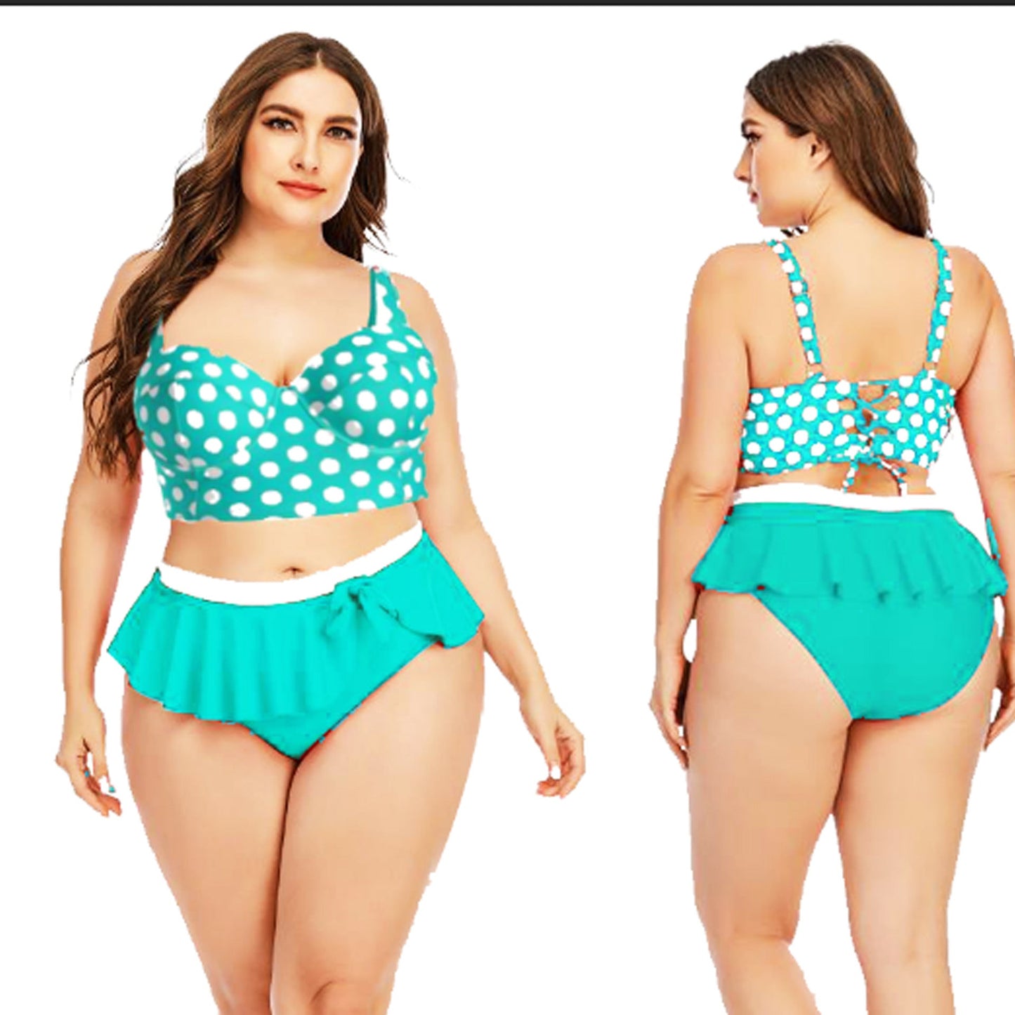 Large Plus Size Swimwear Female Push Up Bikini With Wave Women Bikini Set Two Pieces Swimsuit Bathing Suit Swim Beach Dress Nocturna-Pro