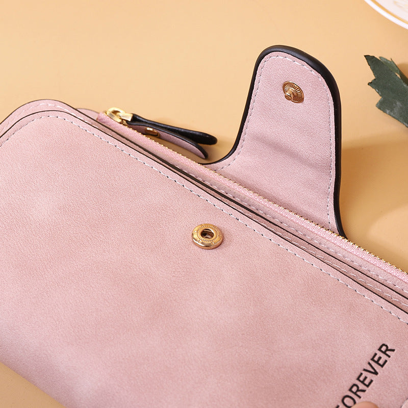 Women's Long Wallet Trifold Matte Leather Clutch Nocturna-Pro