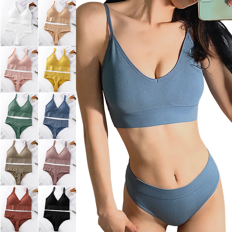 Women's Thin French Style No Steel Ring Panties And Bra Set Nocturna-Pro