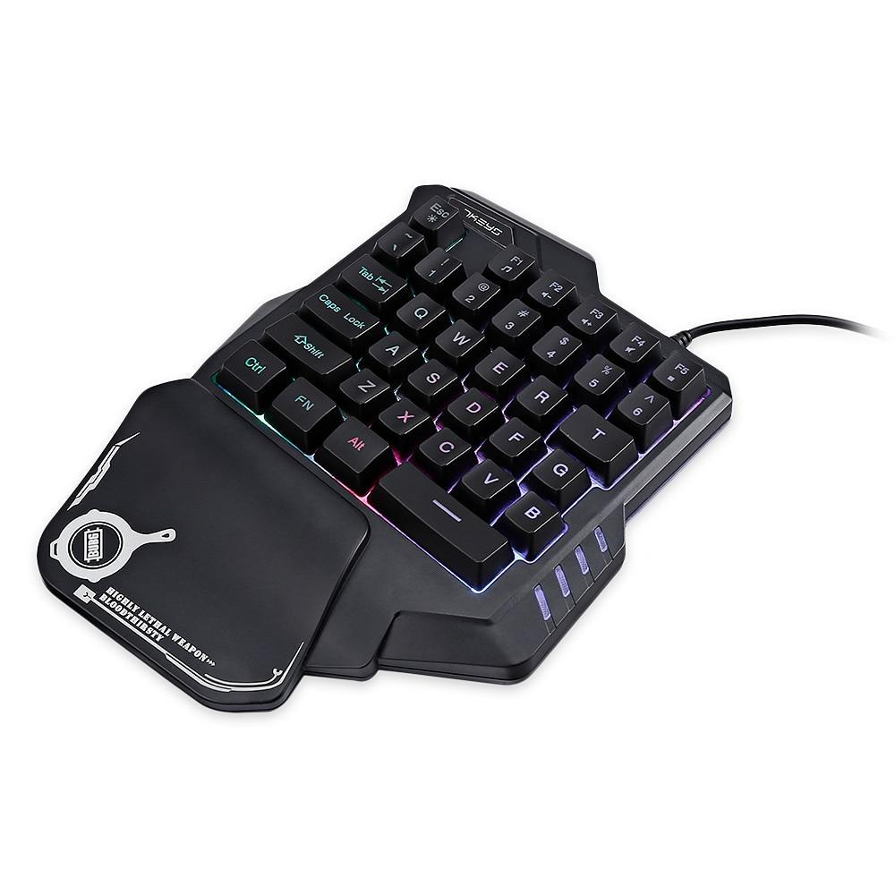 One-Handed Mechanical Gaming Keyboard RGB Backlit Portable Mini Gaming Keypad Game Controller Nocturna-Pro