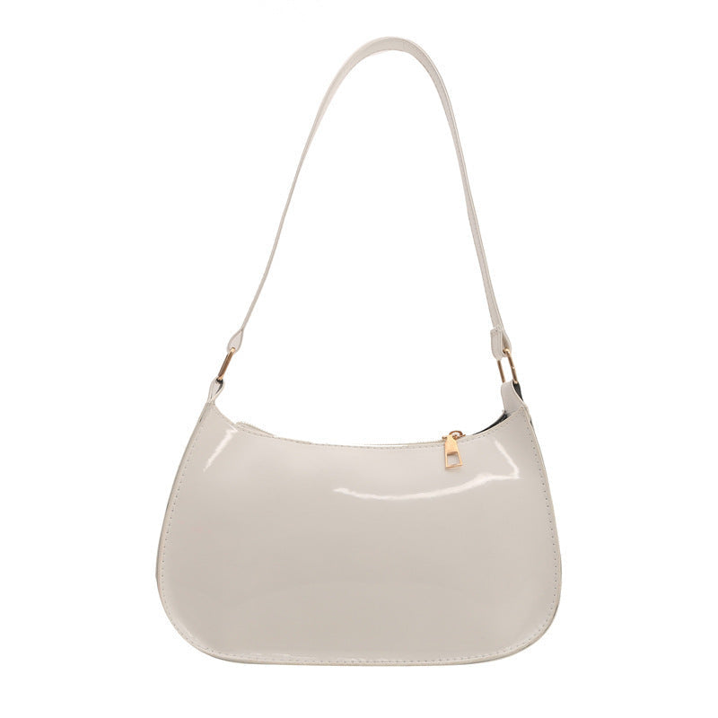 Underarm Bag Women's Portable Patent Leather Solid Color Glossy Crossbody Bag Nocturna-Pro