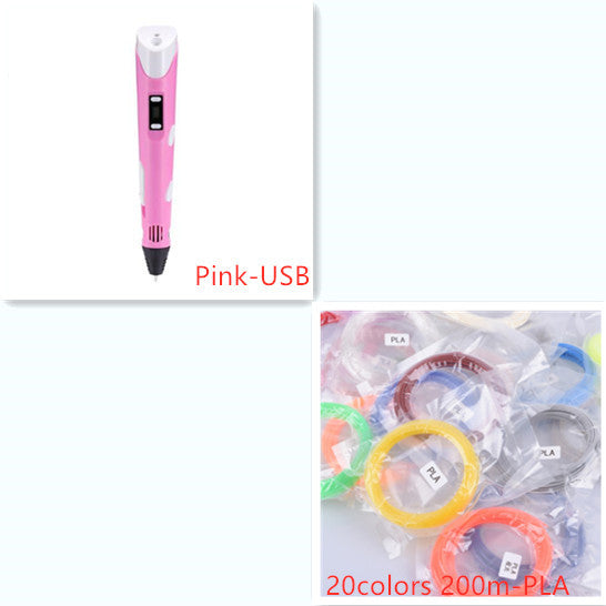 3D print pen 3D pen two generation graffiti 3D stereoscopic paintbrush children puzzle painting toys Nocturna-Pro