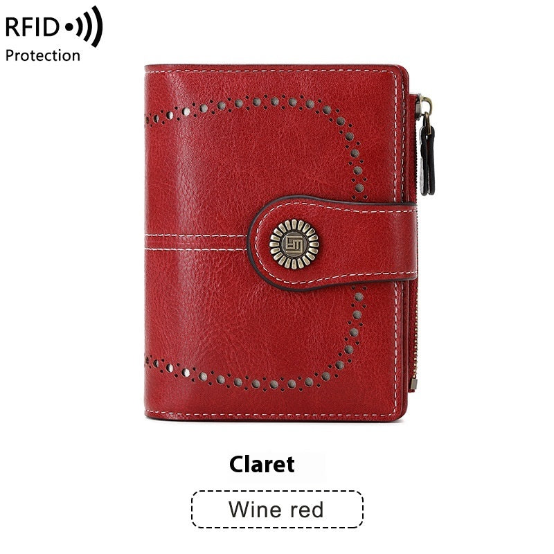 RFID Anti-theft Swiping Women's Wallet Multiple Card Slots Buckle Wallet Nocturna-Pro