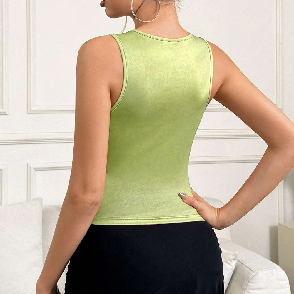Y2K Printed Tank Vest INS Fashion Streetwear Round Neck Sleeveless Top Summer Women's Clothing Nocturna-Pro