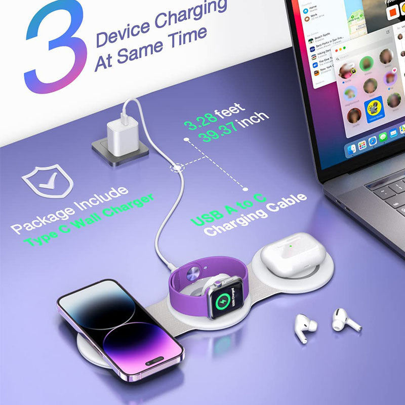 Three In One Wireless Foldable Magnet 15W Nocturna-Pro
