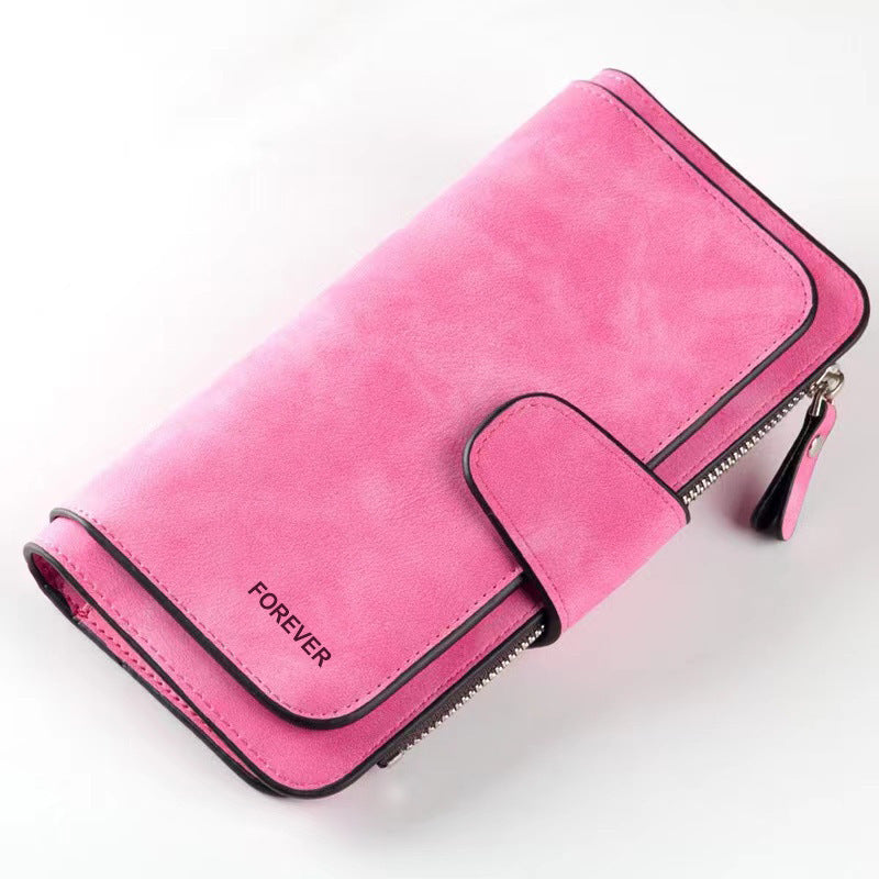 Women's Long Wallet Trifold Matte Leather Clutch Nocturna-Pro