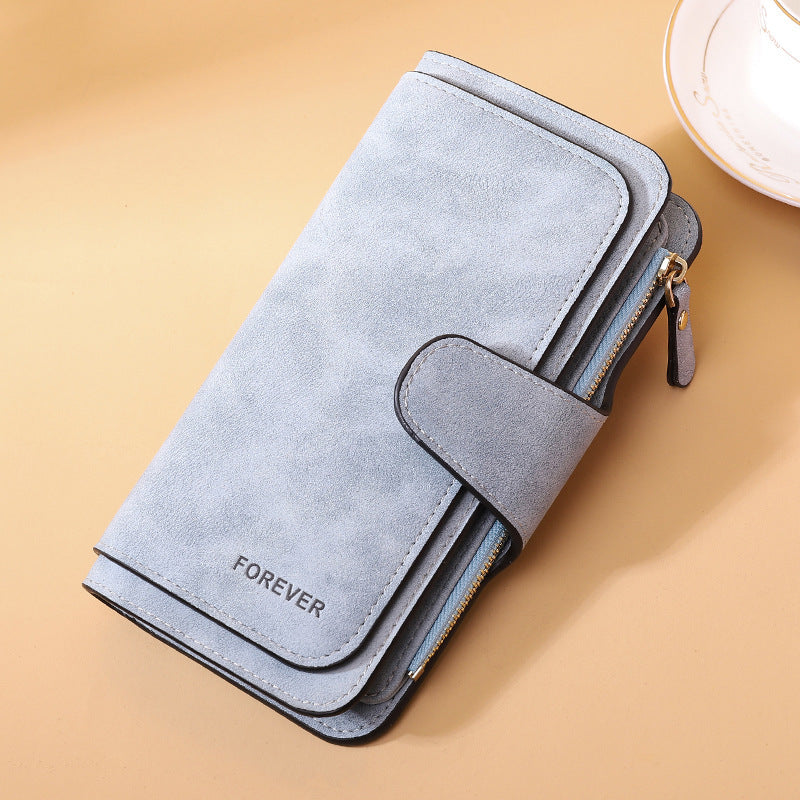 Women's Long Wallet Trifold Matte Leather Clutch Nocturna-Pro