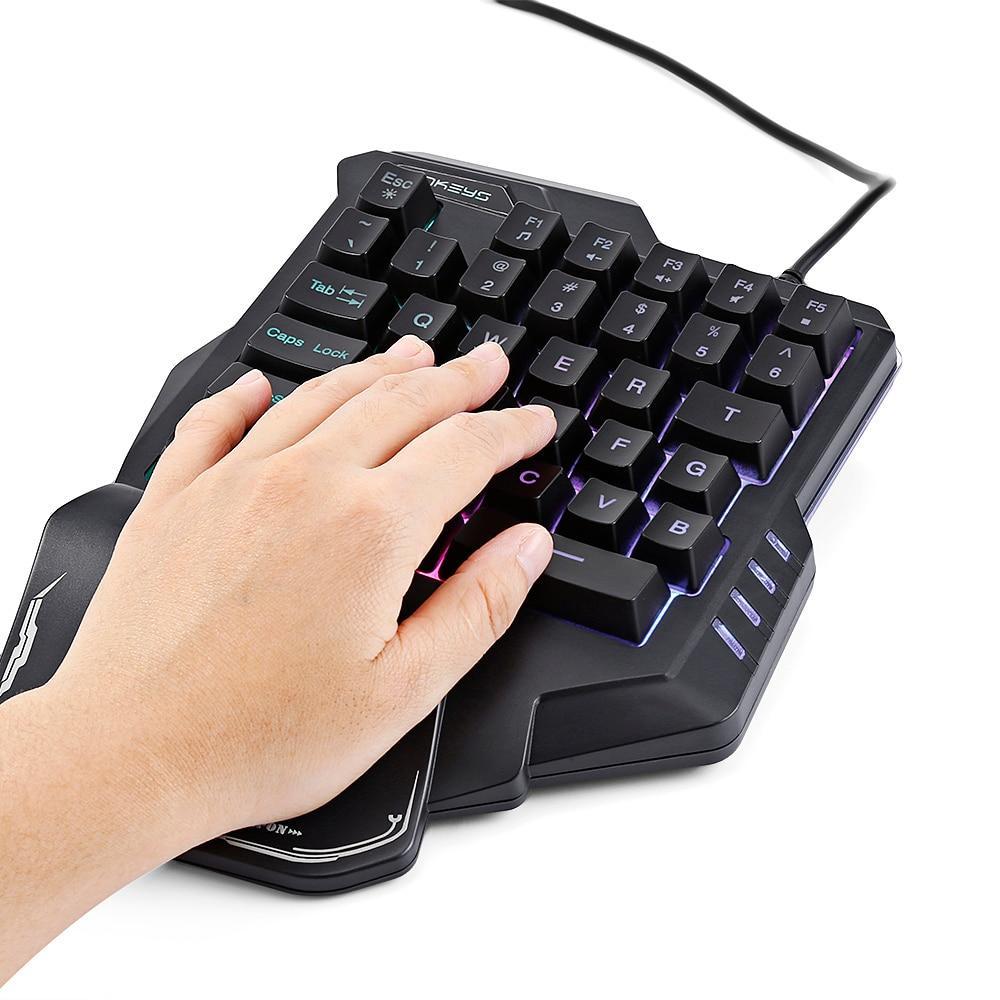 One-Handed Mechanical Gaming Keyboard RGB Backlit Portable Mini Gaming Keypad Game Controller Nocturna-Pro