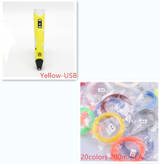 3D print pen 3D pen two generation graffiti 3D stereoscopic paintbrush children puzzle painting toys Nocturna-Pro