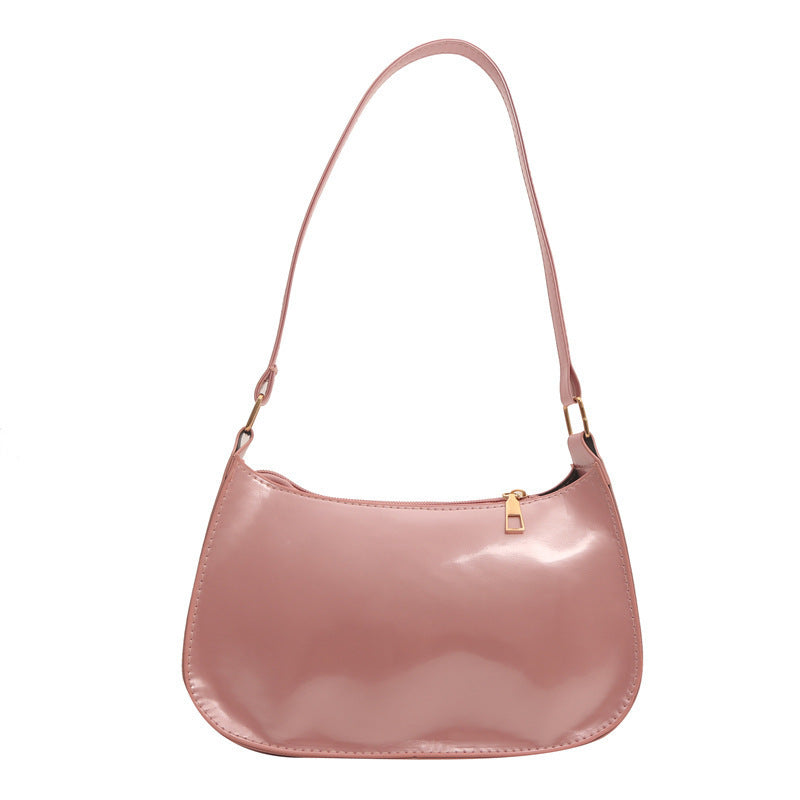 Underarm Bag Women's Portable Patent Leather Solid Color Glossy Crossbody Bag Nocturna-Pro