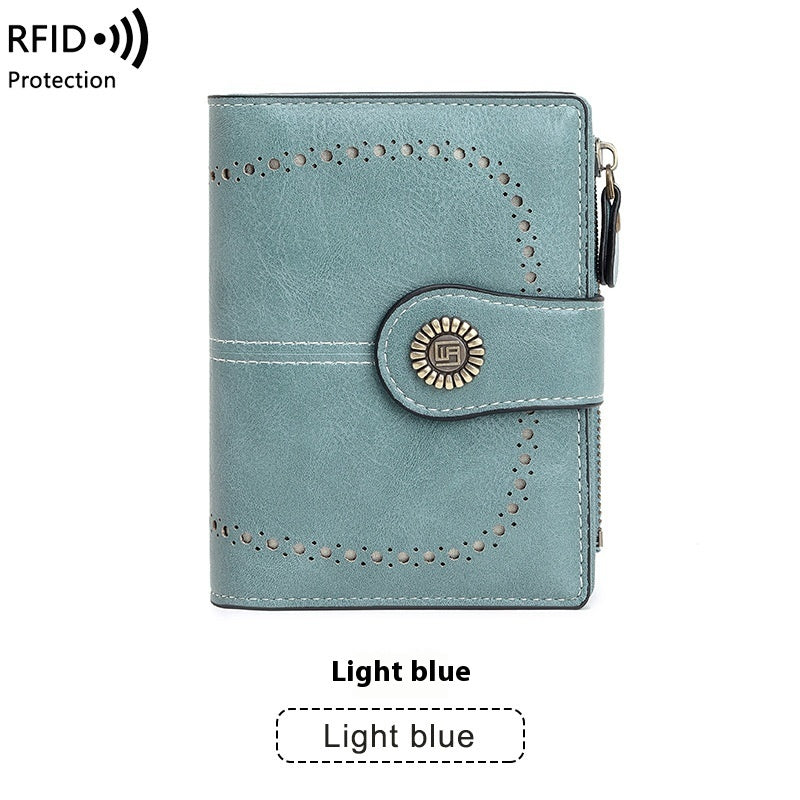 RFID Anti-theft Swiping Women's Wallet Multiple Card Slots Buckle Wallet Nocturna-Pro