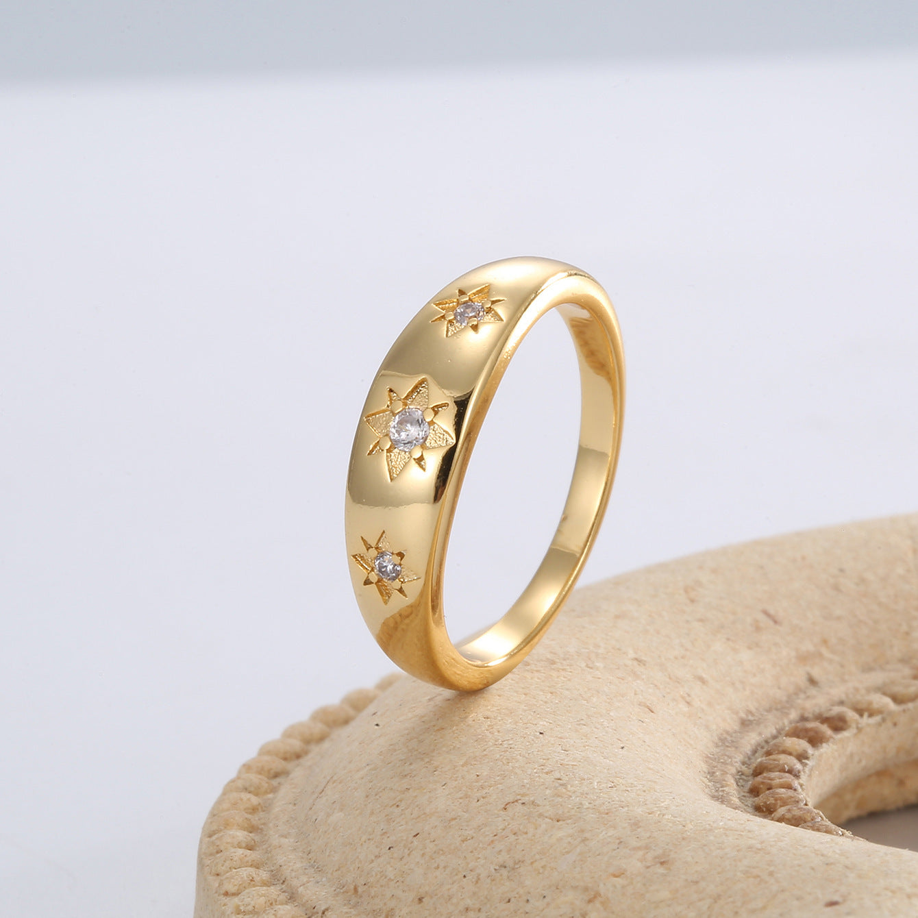 Six-pointed Star Zircon Ring Female Nocturna-Pro