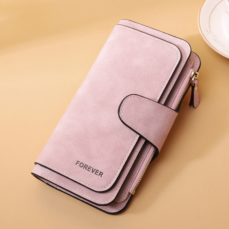 Women's Long Wallet Trifold Matte Leather Clutch Nocturna-Pro