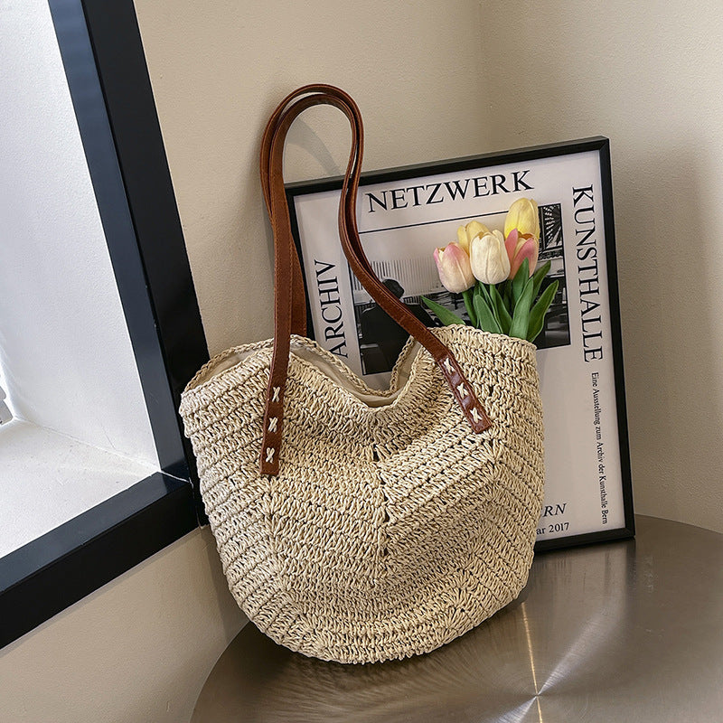 Straw Bag Holiday Shoulder Bag Fashion Woven Tote Bag Nocturna-Pro