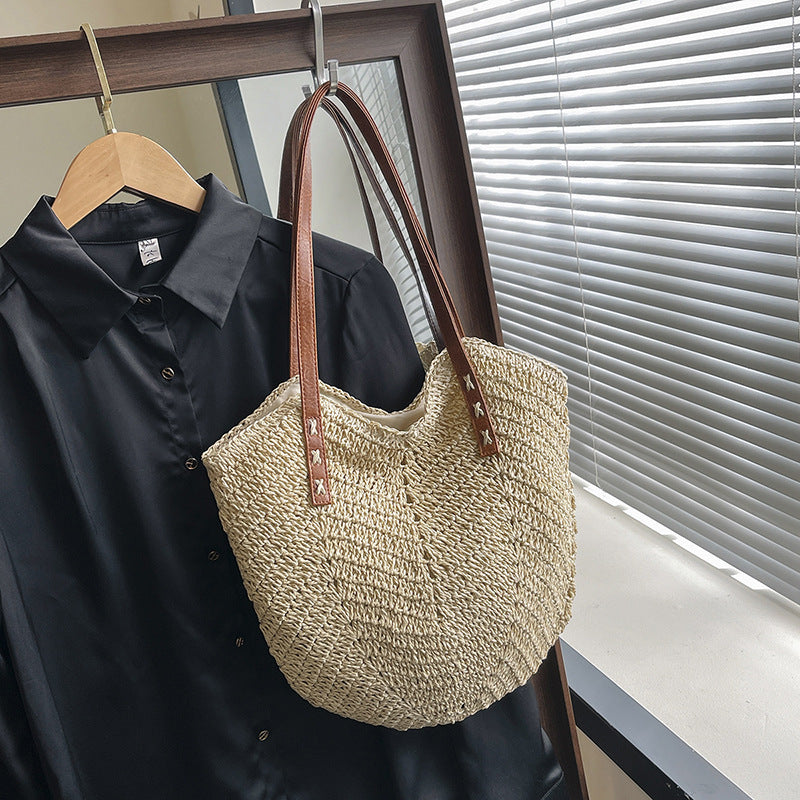 Straw Bag Holiday Shoulder Bag Fashion Woven Tote Bag Nocturna-Pro