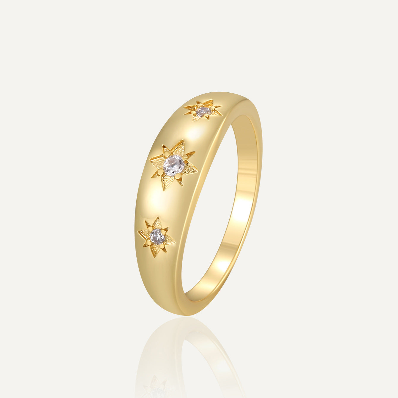 Six-pointed Star Zircon Ring Female Nocturna-Pro