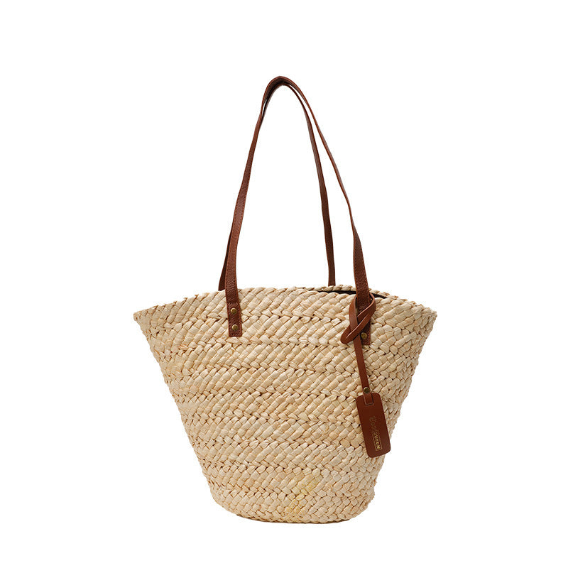 Large Capacity Straw Woven Bag Women's Woven Portable Vegetable Basket Bag Nocturna-Pro