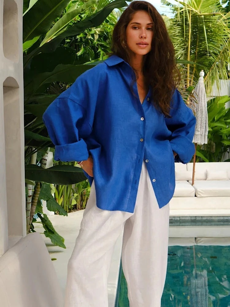 Women's Long Sleeve Ruffle Blouse Blouse Nocturna-Pro