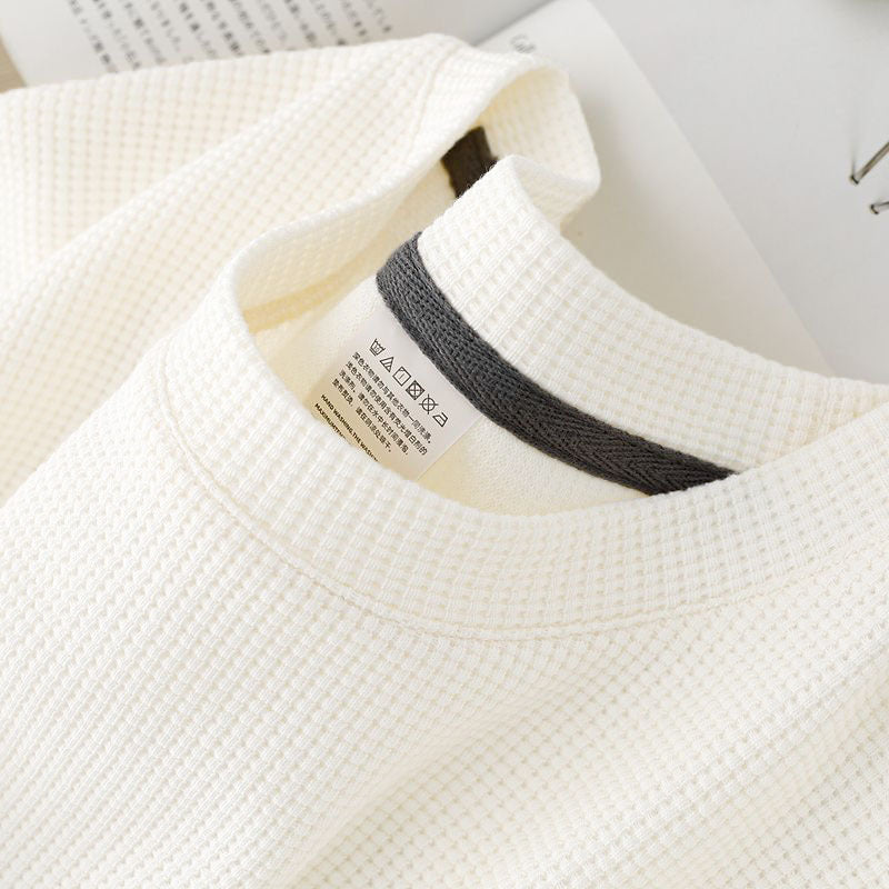Summer Japanese Round Neck Half Sleeve Top Loose Casual Solid Color Nocturna-Pro