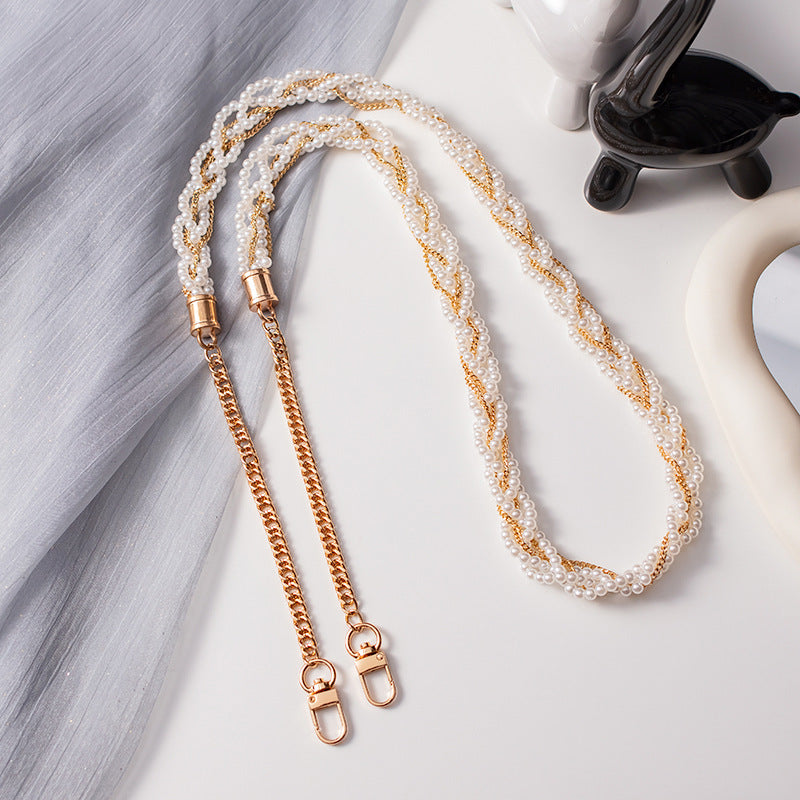Mobile Phone Lanyard Colorful Crystals Pearl Mobile Phone Charm Metal Buckle Crossbody Nocturna-Pro