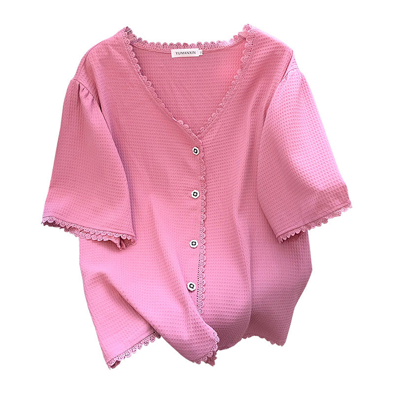 Plus Size Women's Top T-shirt With Short Sleeves Cardigan Nocturna-Pro