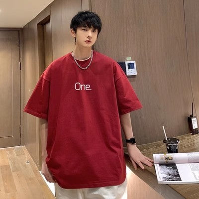 Summer Pure Cotton Plus Size Men's Letter Short Sleeve Nocturna-Pro