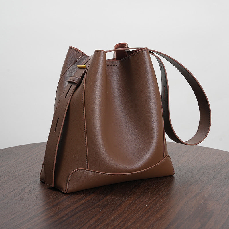 Shoulder Capacity Women's Leather Height Cross Body Bucket Bag Nocturna-Pro