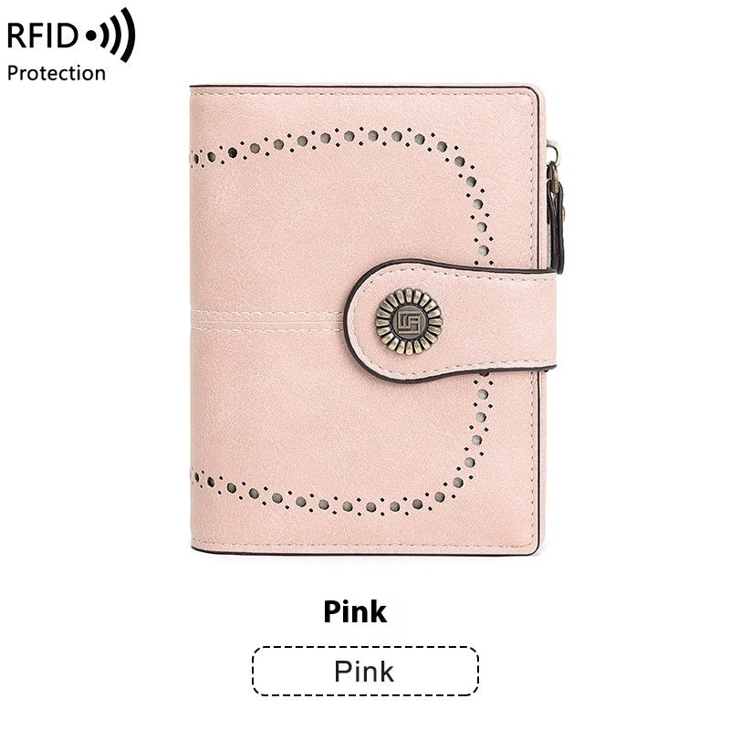 RFID Anti-theft Swiping Women's Wallet Multiple Card Slots Buckle Wallet Nocturna-Pro