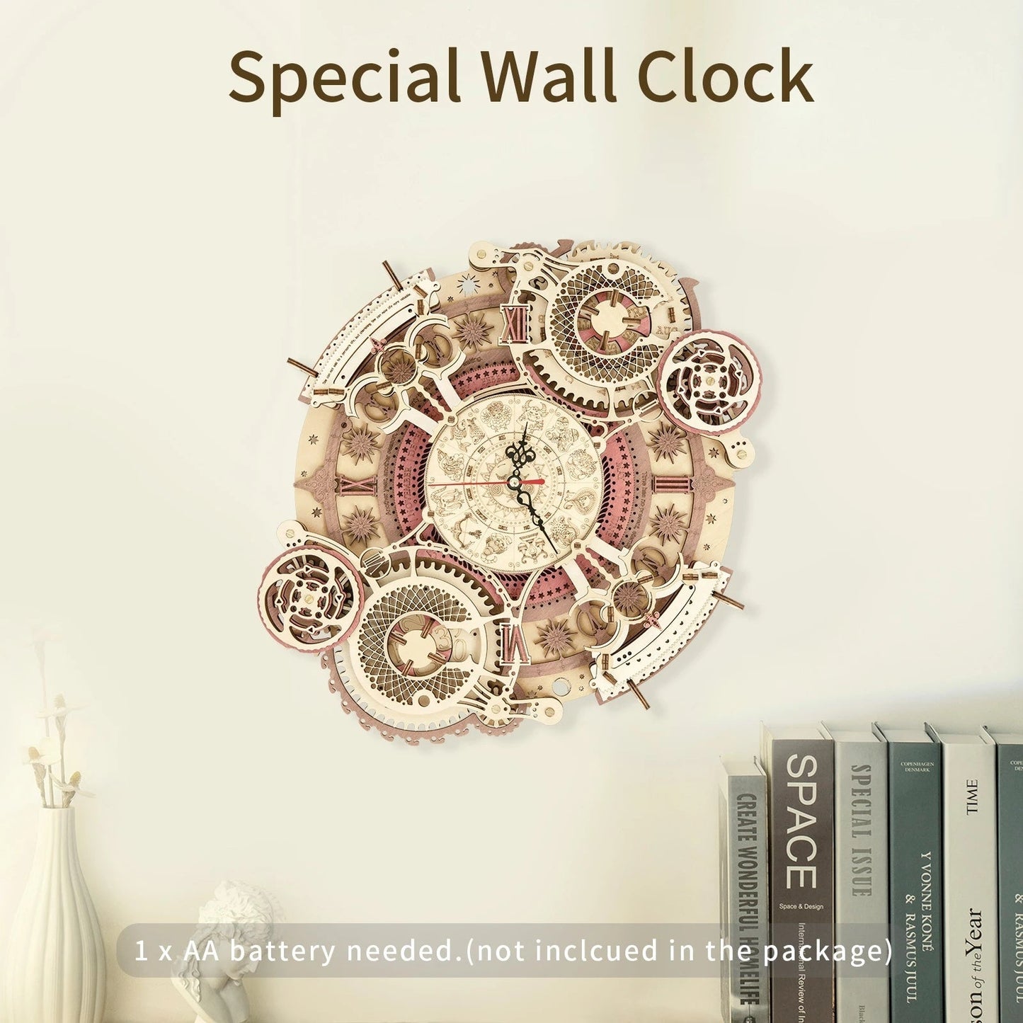 Robotime ROKR Zodiac Wall Clock 3D Wooden Puzzle Model Assembly Toys Gifts for Children Kids Teens LC601 Support Dropshipping Nocturna-Pro