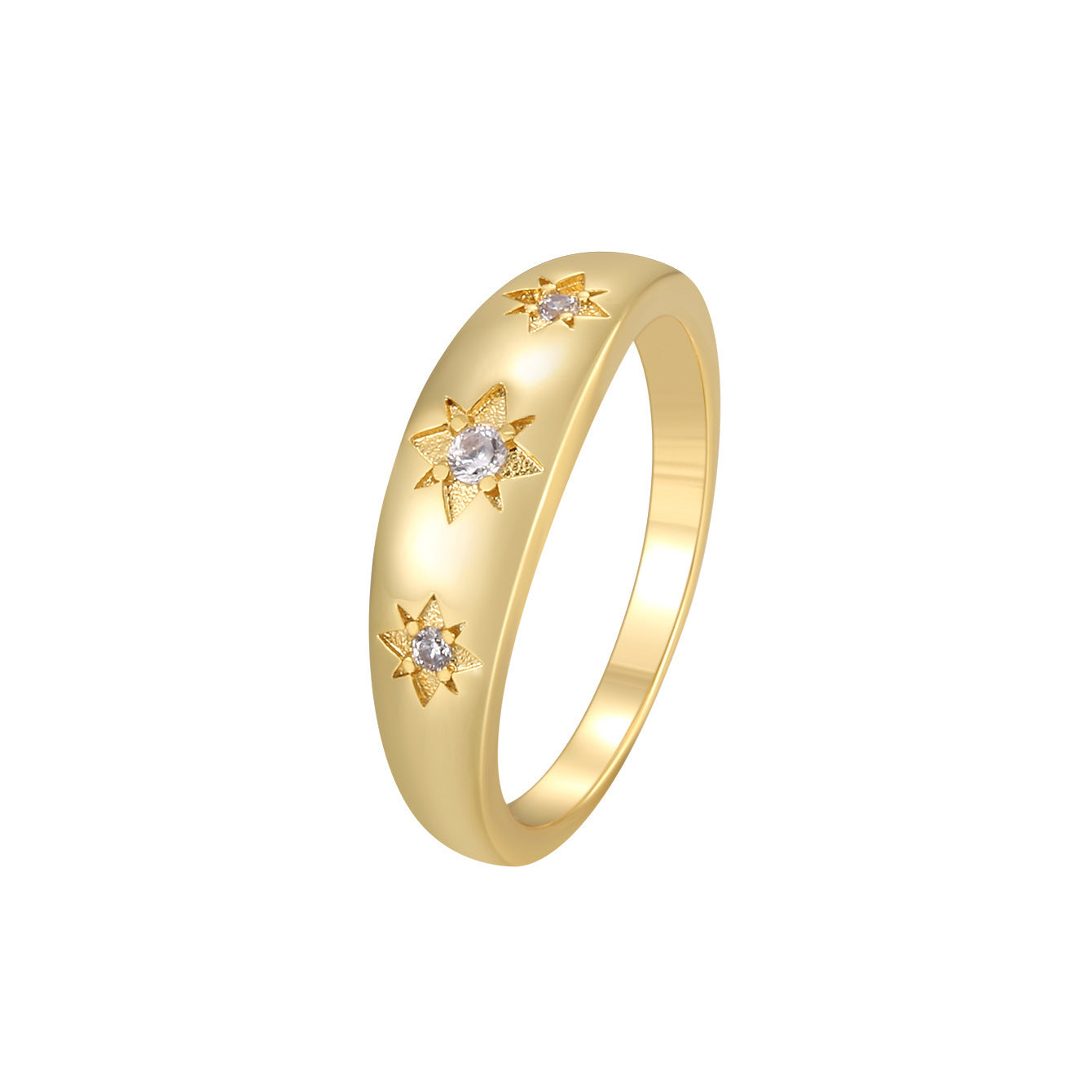 Six-pointed Star Zircon Ring Female Nocturna-Pro