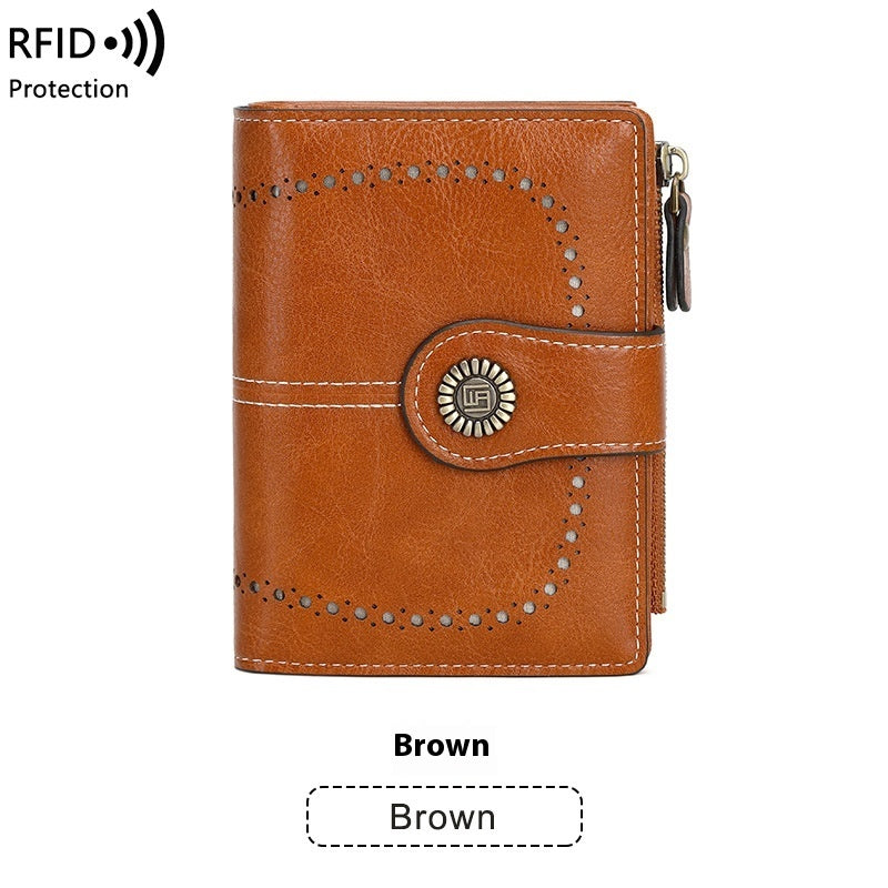 RFID Anti-theft Swiping Women's Wallet Multiple Card Slots Buckle Wallet Nocturna-Pro