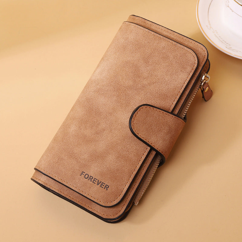 Women's Long Wallet Trifold Matte Leather Clutch Nocturna-Pro