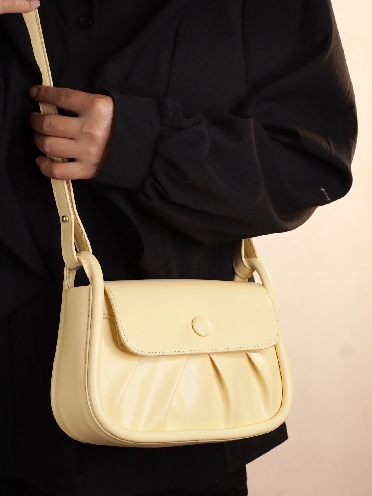 Women's Small Square Pleated All-match Shoulder Messenger Bag Nocturna-Pro