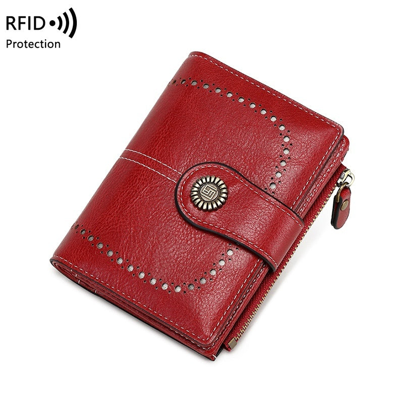 RFID Anti-theft Swiping Women's Wallet Multiple Card Slots Buckle Wallet Nocturna-Pro