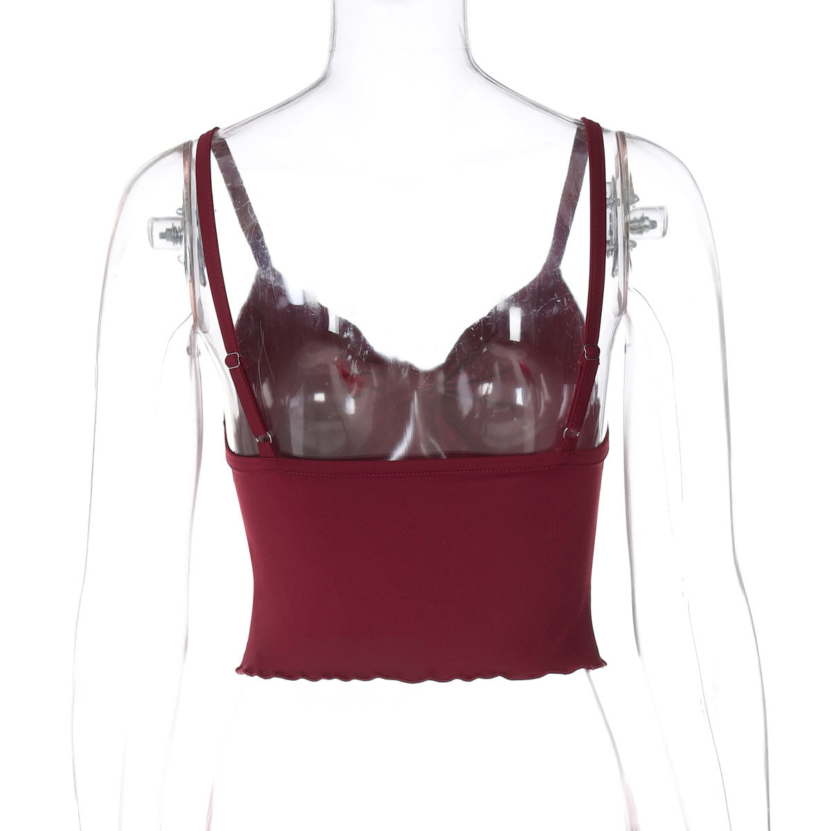 Women's Bow Camisole Backless Tank Waist Trimming Wave Edge Bandeau Sling Top Nocturna-Pro