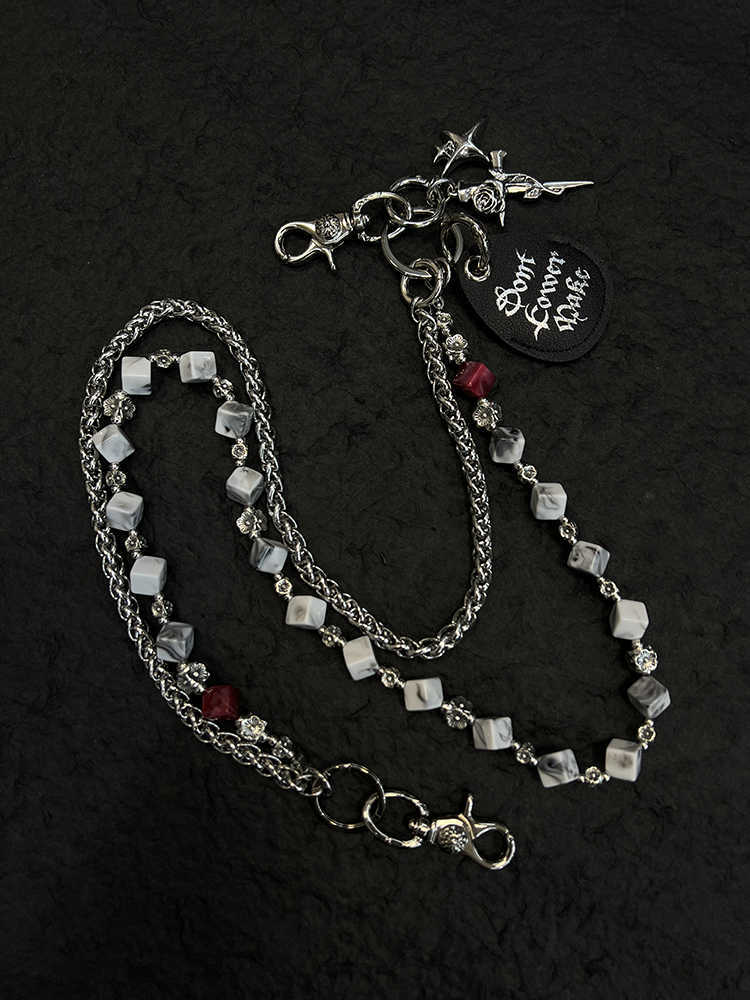 Niche Acrylic Cube Beaded Stainless Steel Phants Zipper Nocturna-Pro