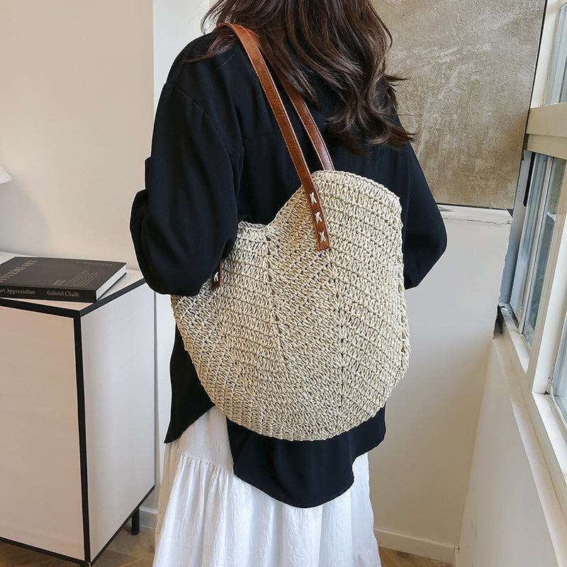 Straw Bag Holiday Shoulder Bag Fashion Woven Tote Bag Nocturna-Pro