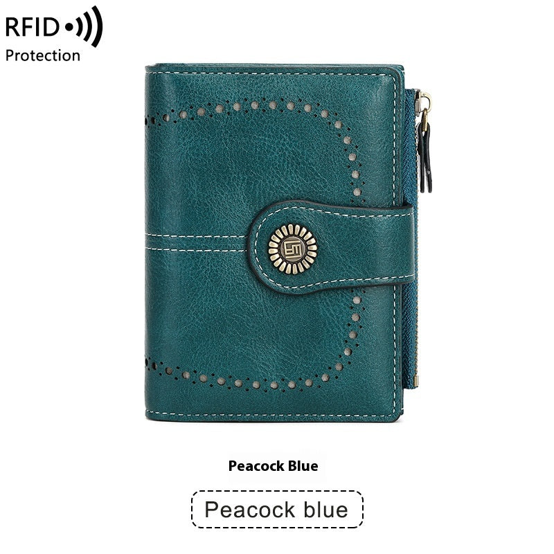 RFID Anti-theft Swiping Women's Wallet Multiple Card Slots Buckle Wallet Nocturna-Pro