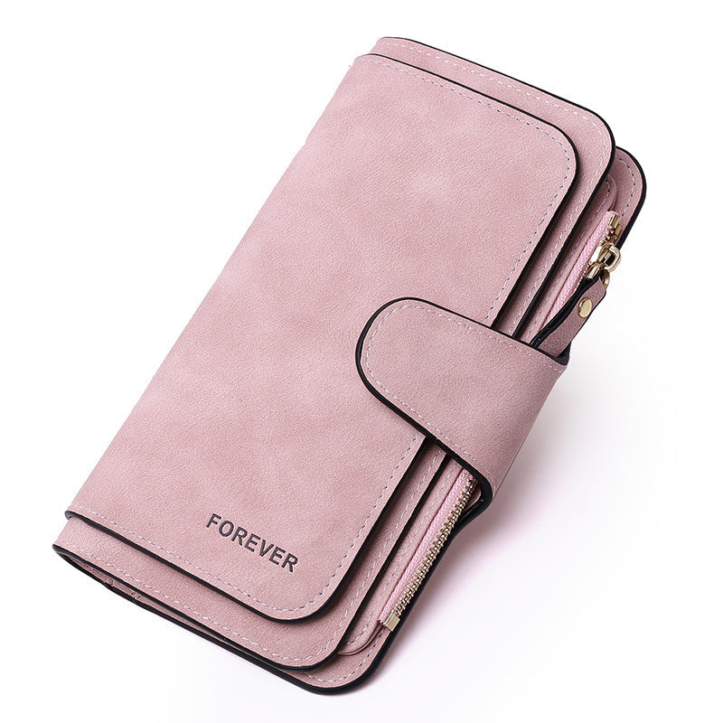 Women's Long Wallet Trifold Matte Leather Clutch Nocturna-Pro