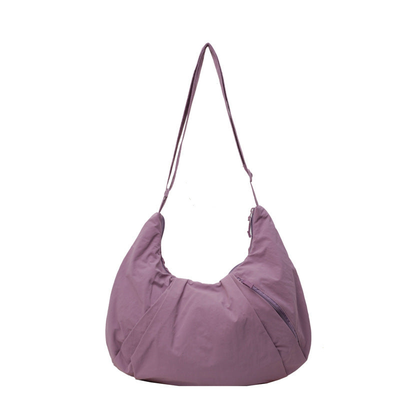 Pleated Messenger Bag Large Capacity Artistic Simple Fashion Nocturna-Pro