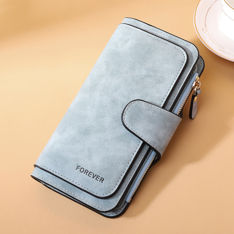 Women's Long Wallet Trifold Matte Leather Clutch Nocturna-Pro