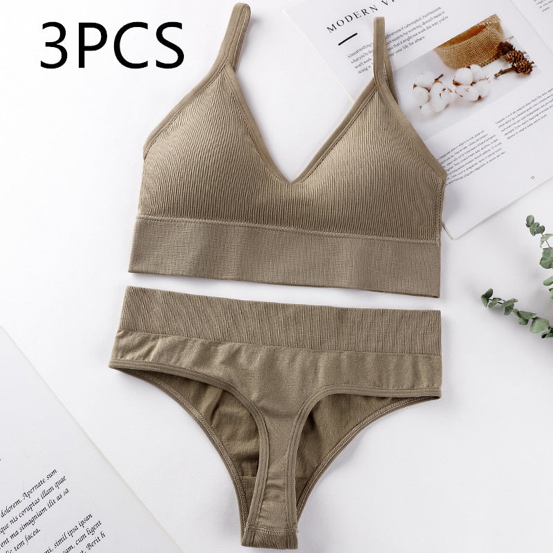 Women's Thin French Style No Steel Ring Panties And Bra Set Nocturna-Pro
