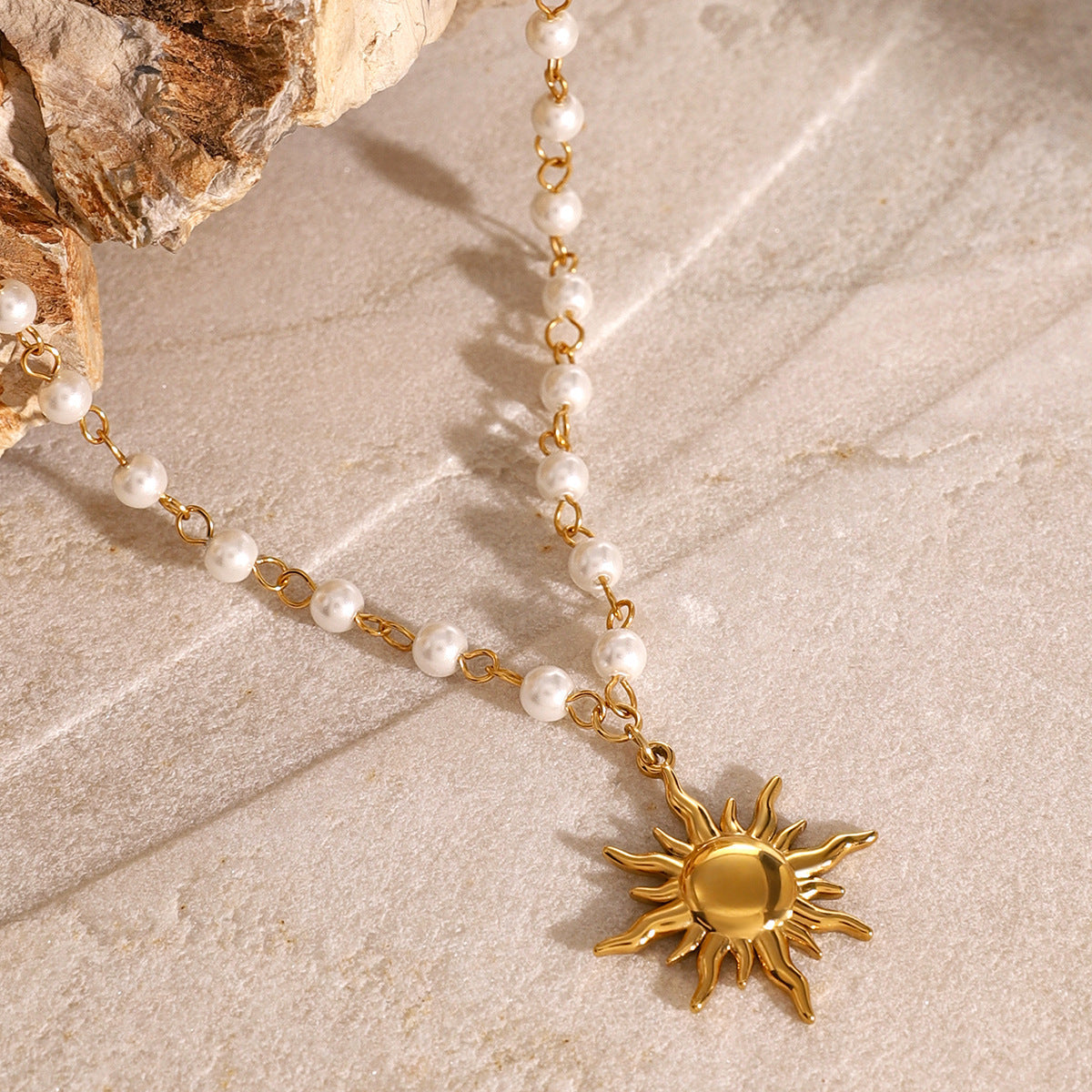 Stainless Steel Pearl Necklace High-grade Ins Fashion Jewelry Nocturna-Pro